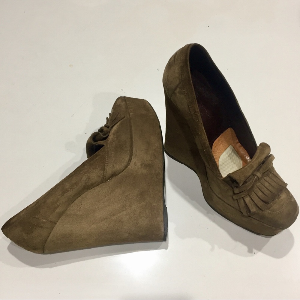 Balenciaga Suede Moccasin Wedges